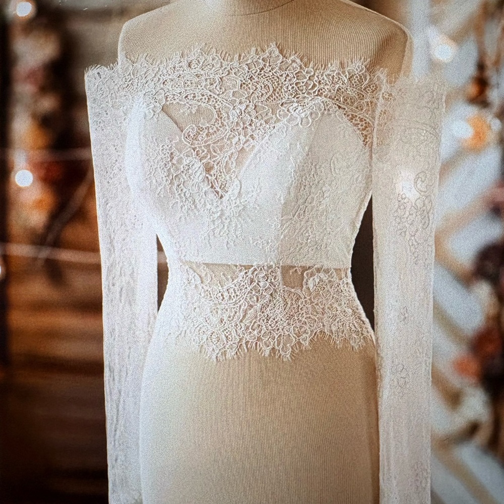Elegant Lace Off-Shoulder White Dress Topper
